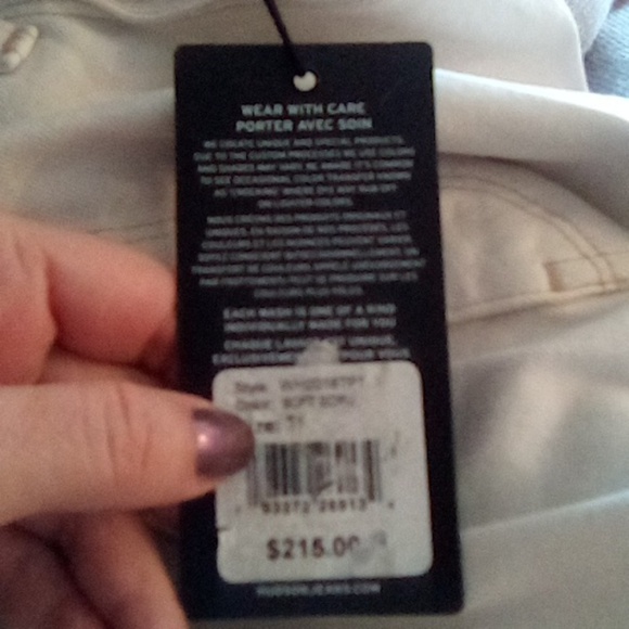 HUDSON JEANS NWT White Soft Ecru Tan Stitch Holly Straight Size 31 - Picture 5 of 9
